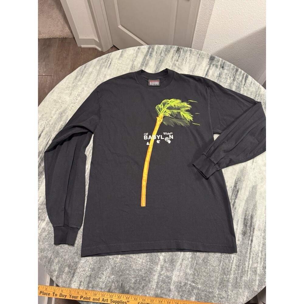 OFF-WHITE x Babylon Ill Wind Palm Long Sleeve Black T-Shirt Size M Made In USA